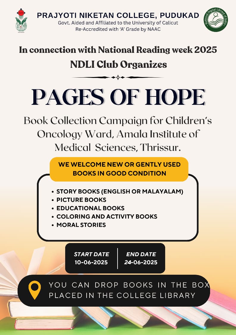 Pages of Hope-Donation drive by NDLI club