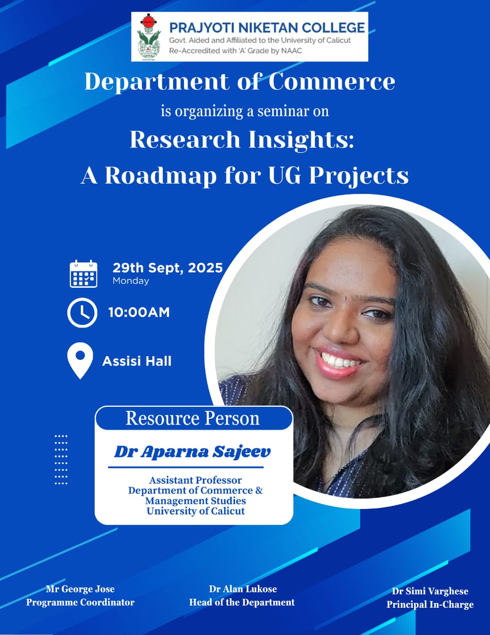 Seminar on  Research Insights:  A Roadmap for UG Projects